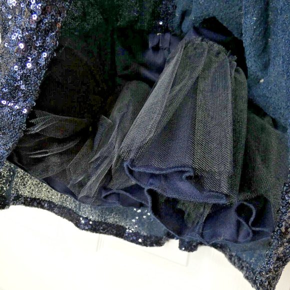 Blue Prom Dress Jr 3/4 Mini Womens XXS Size Corset Sequins Lolita Bombshell - Picture 6 of 11